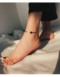 ZEGL TEXTURED GOLD PLATE SNAKE CHAIN ANKLET - boopdo