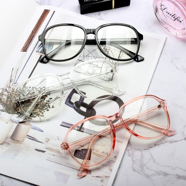BOOPDO DESIGN ROUND GLASSES WITH CLEAR LENS CASUAL SUNGLASSES - boopdo