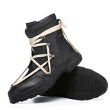 TINMARX THICK PLATFORM CROSS LACE UP UNISEX BOOTS - boopdo