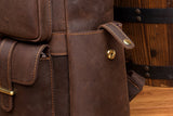 MANTIME BOOPDO VINTAGE 16 INCH THREE DIMENSIONAL LEATHER BACKPACK IN BROWN - boopdo