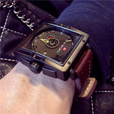 NAVYFORCE SQUARE HIGH GRADE OUTDOOR PU LEATHER BELT WATCHES - boopdo