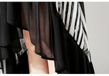 STELLA MARINA COLLEZIONE BAT SLEEVE VERTICAL STRIPED DRESS - boopdo
