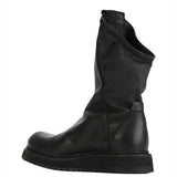 TINMART GOFATOO VELVET THICK SOLED TUBE LEATHER BLACK BOOTS - boopdo