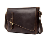 MANTIME KYLE HANDMADE CROSS STRAP LEATHER MESSENGER BAG IN BROWN AND KHAKI - boopdo
