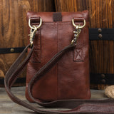 MANTIME HANDMADE LEATHER MULTI FUNCTION VERTICAL SQUARE MESSENGER BAG - boopdo