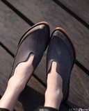 ARTMU POINTED LOAFER FLAT SHOES IN VINTAGE GREY - boopdo