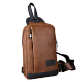 CORRA MICZO MULTI FUNCTIONAL LEATHER CHEST BAG IN BROWN - boopdo
