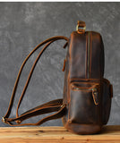 TWENTY FOUR STREET 15 INCHES HEAD LAYER HANDMADE LEATHER BACKPACK - boopdo