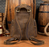 MANTIME BOOPDO HANDMADE OUTDOOR LEATHER BUCKET BACKPACK IN BROWN - boopdo
