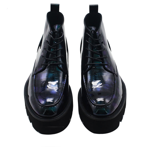 NADMIL DESIGN LACE UP PATENT UPPER SHOES - boopdo