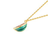 JELLY GIRL 14K GOLD PLATED CRYSTAL WATERMELON DROP NECKLACE - boopdo