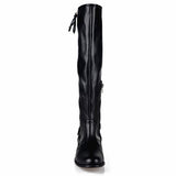 PROVAPERFETTO ZIP DETAIL KNEE HIGH RIDING BOOTS IN BLACK 130501L3 - boopdo