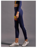 GYMNA CROPPED LONG SLEEVE TOP AND STRIPE TAPED LEGGINGS - boopdo
