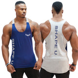 MUSCLE GUYS FITNESS GYM WEAR BODY BUILDING SHAPEX TANK TOP - boopdo