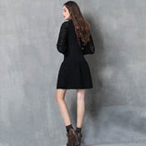 ARTKA LIZZIE KEER PLEATED SWEATER DRESS IN BLACK - boopdo