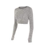MIP OPEN BACK CROPPED TOP IN GREY - boopdo