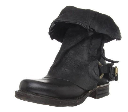 PROVA PERFETTO BOFFI BOOP RETRO OLD FASHION DESIGN LEATHER ANKLE BOOTS - boopdo