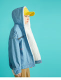 TOYOUTH DENIM JACKET WITH HOOD WITH BORG LINING8830845001 - boopdo