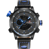 NAVIFORCE BELT COLLAR ALLOY LARGE DIAL DOUBLE DISPLAY MULTI FUNCTION WATERPROOF WATCH - boopdo