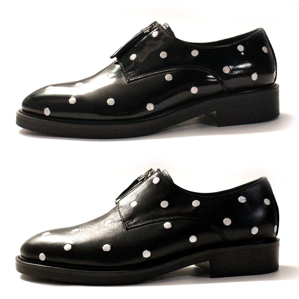 JINIWU VANGUARD BANQUET GLOSSY EMBROIDERED HANDMADE LEATHER SHOES IN BLACK - boopdo