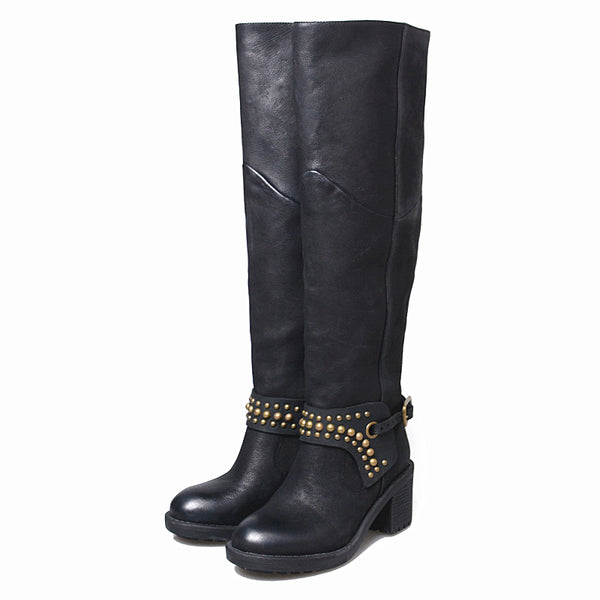 PROVA PERFETTO MARTIN RETRO STYLE STOVEPIPE LEATHER BOOTS - boopdo