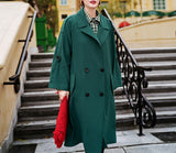 8GIRLS LONG TRENCH COAT WITH BELT IN GREEN - boopdo