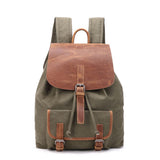 TRAPEZOIDAL RETRO CANVAS WATERPROOF LEATHER SHOULDER STRAP BACKPACK - boopdo