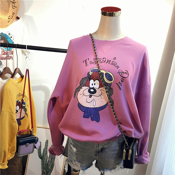 SIMDA TASMANIAN DEVIL PRINT SWEATSHIRT - boopdo