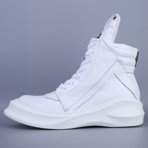VIBO FOBU CHUNKY SOLE HIGH TOP LEATHER SNEAKER BOOTS - boopdo