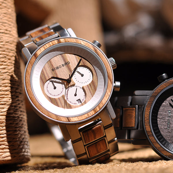 BOBO BIRD HANDMADE OPTICAL PHANTOM WOODEN WATCH - boopdo