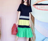 8GIRLS MIDI T SHIRT WITH FRILL HEM IN MULTI - boopdo