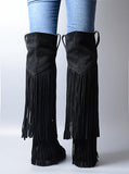 PROVA PERFETTO KEJHA GOTHO STYLE LOW HEELED OVER THE KNEE BOOTS - boopdo