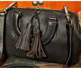 ARTKA VINTAGE INSPIRED LEATHER CROSS BODY BAG IN BLACK - boopdo