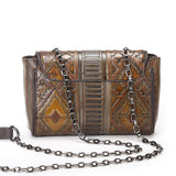 ZAPA WOMENS SCOTZIE HANDMADE LEATHER ENVELOPE BAG WITH CHAIN - boopdo
