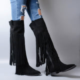 PROVA PERFETTO KEJHA GOTHO STYLE LOW HEELED OVER THE KNEE BOOTS - boopdo