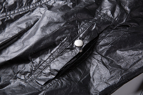 SNAPLOOX MARNOVA RORI URBAN STYLE HOODED COMPOSITE COATING JACKET IN BLACK - boopdo