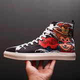 CHINOX HALL OF FAME WUKONG PRINT GAZELLE CANVAS SNEAKER IN BLACK - boopdo