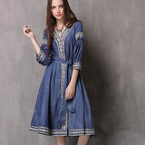 ARTKA KYRA FRIO KEER MID LENGTH DENIM JEAN DRESS - boopdo