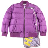 MAXMARTIN LILAC PADDED JACKET WITH PATCH WORK DESIGN M82208R74 - boopdo