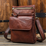 MANTIME HANDMADE LEATHER MULTI FUNCTION VERTICAL SQUARE MESSENGER BAG - boopdo