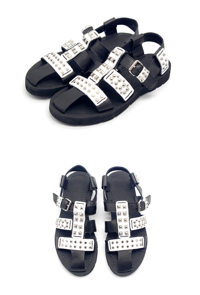 JINIWU VANGUARD PUNK STYLE ROMAN SANDALS WITH RIVET - boopdo