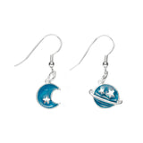 SILVER OF LIFE 925 DREAM PLANET DROP EARRINGS - boopdo