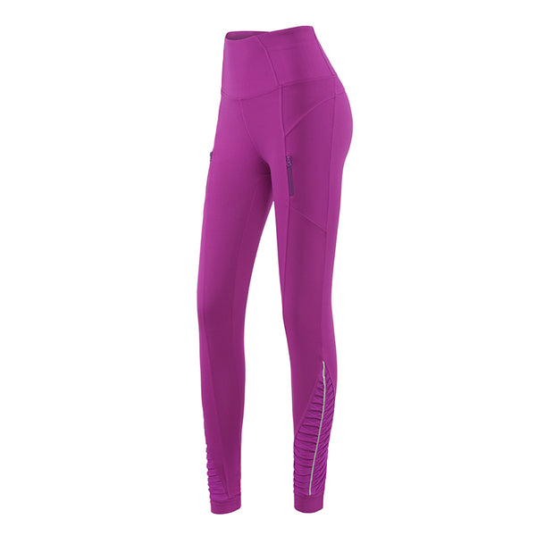 MIP TRAINING LEGGINGS WITH SIDE ZIPS IN ROSE PINK - boopdo