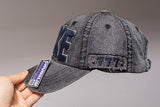 CHUNGLIM THE TAKE MYSTERIC GLAMOUR OUTDOOR CURVED CAPS IN DENIM - boopdo