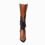 PROVA PERFETTO BOOP POINTED TOE KNEE HIGH LEATHER BOOTS - boopdo