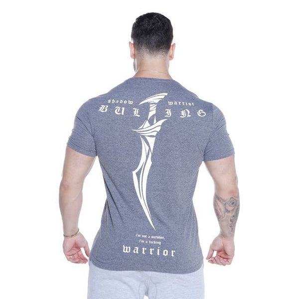 BODYBUILDING WARRIOR MUSCLE FITNESS TRAINING TIGHT FITTING T SHIRT - boopdo
