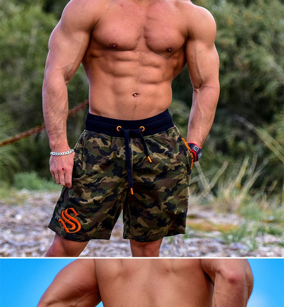 THE GYMMER MUSCLE BROS FITNESS SHORT PANTS IN CAMO - boopdo