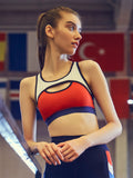 GYMNA SPORTS BRA WITH CONTRAST BREATHABLE MESH PANEL - boopdo