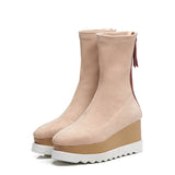 EKOOL ALVAX CHUNKY ZIP UP MID PLATFORM BOOTS - boopdo