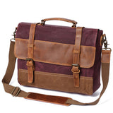 OIL WAX BACKPACK CANVAS LEATHER 15 INCH BRIEFCASE - boopdo